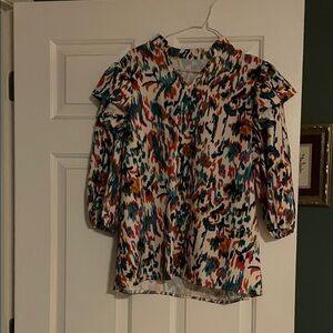 Multicolor Abstract Print Women's Top